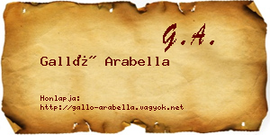 Galló Arabella névjegykártya